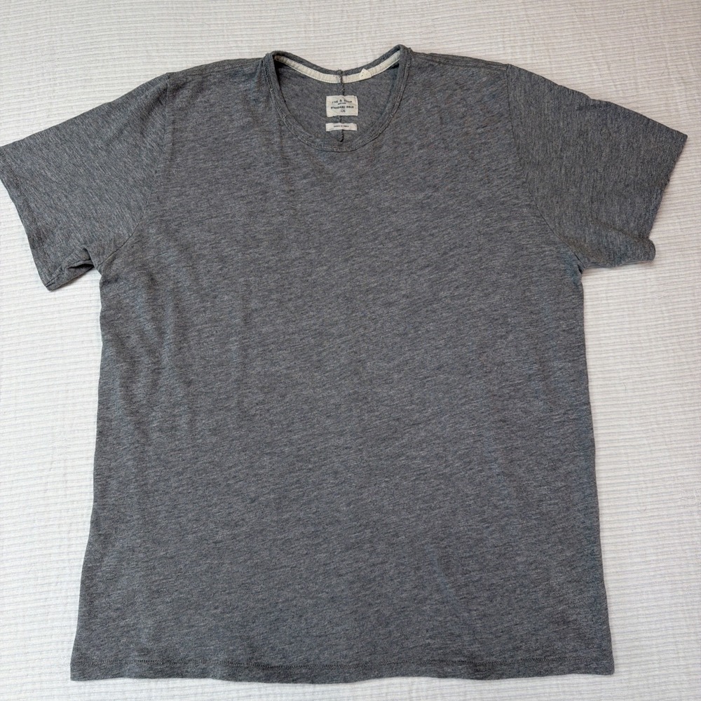 Rag & Bone Standard Issue T Shirt Mens L Gray Single Stitch Knit Crew Neck